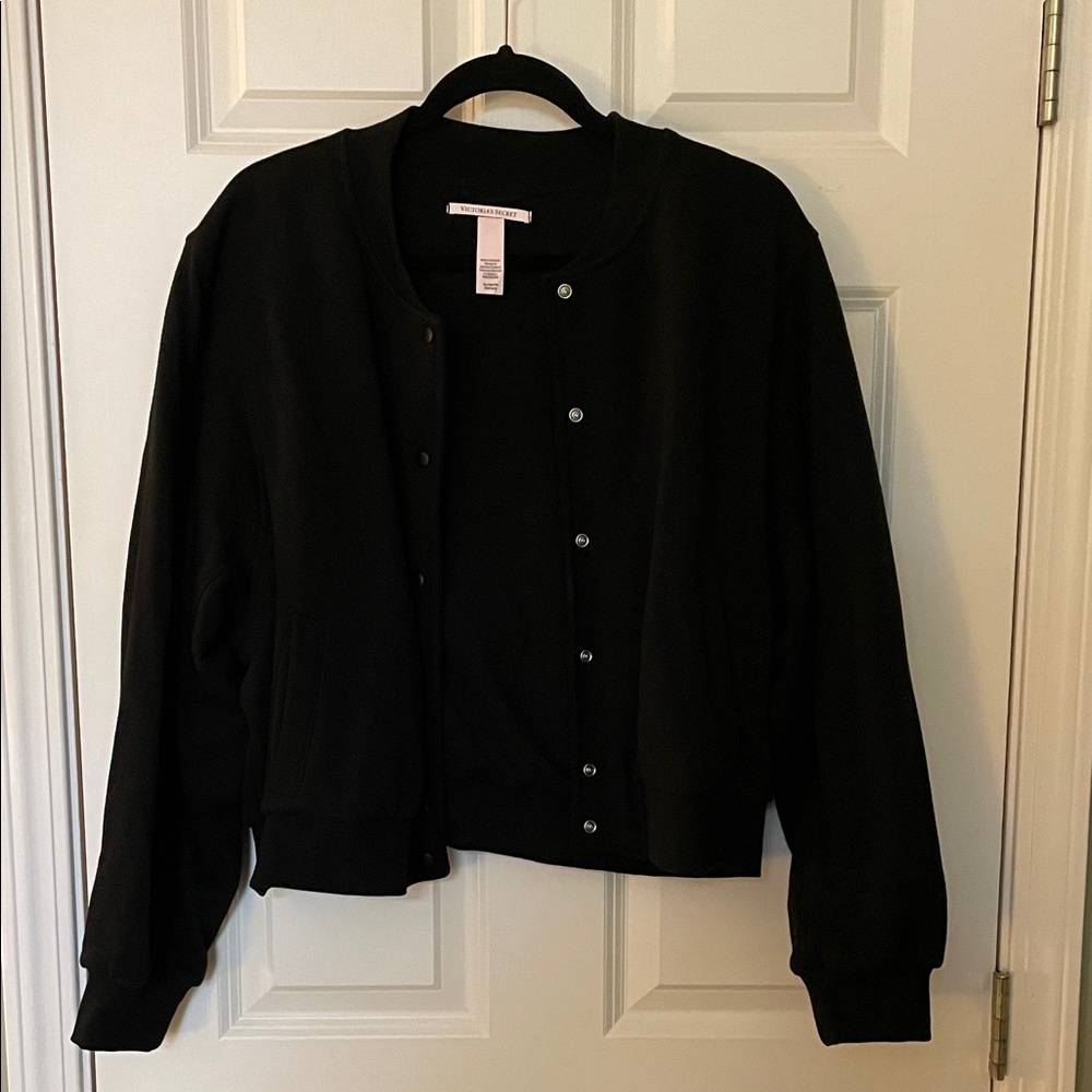 Victoria's Secret Classic Black Bomber Jacket